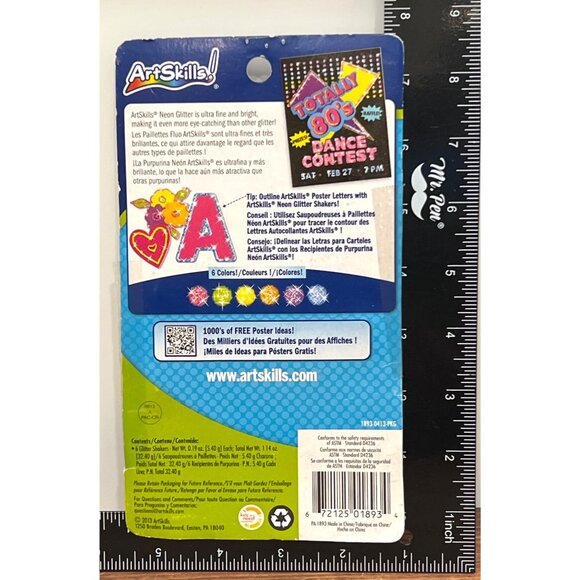 ArtSkills Neon Glitter Shakers 6-Piece Set - Picture 2 of 3